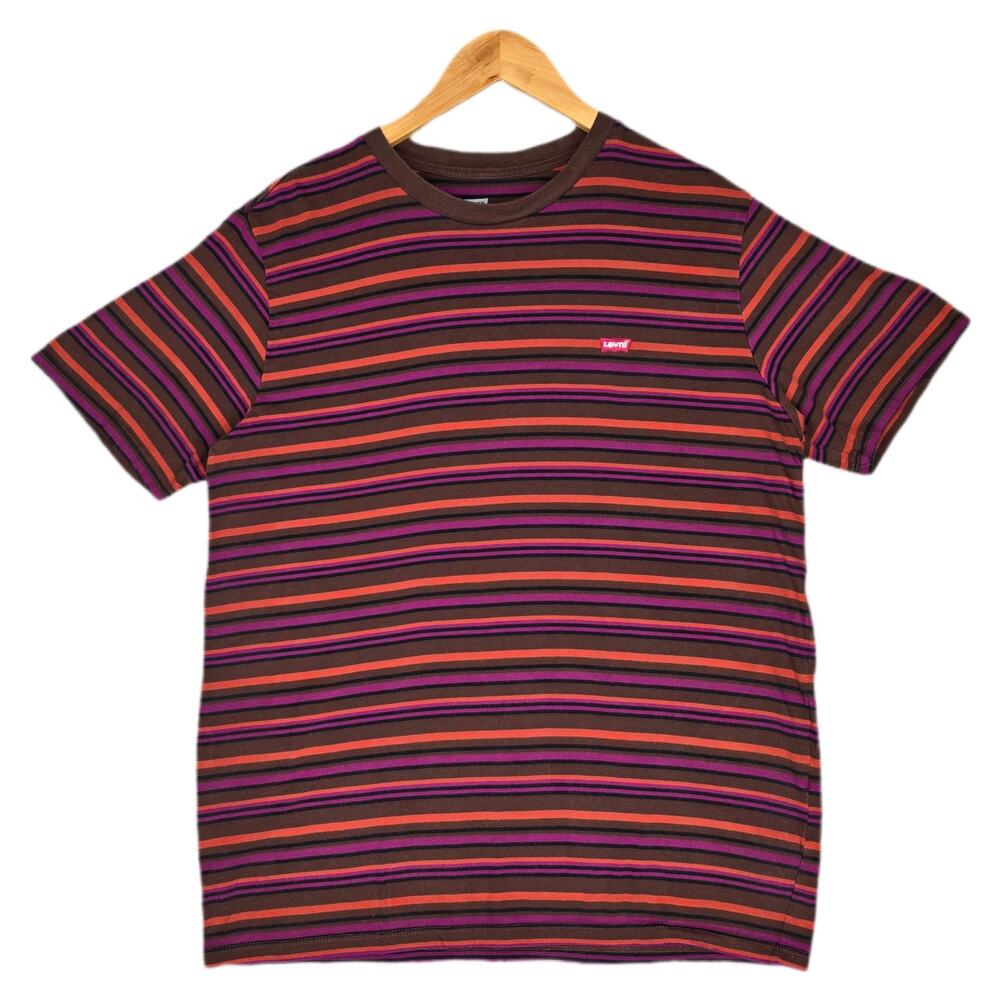 LEVI’S STANDARD MEN'S SHORT‑SLEEVE TEE – SIZE M – MULTICOLOR STRIPED 100% COTTON